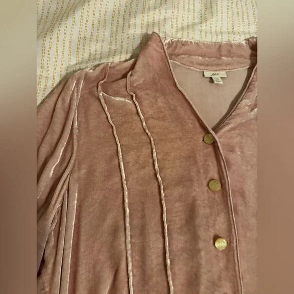 J Jill Crushed Velvet Pink Women's Top Large Tall - Picture 5 of 8